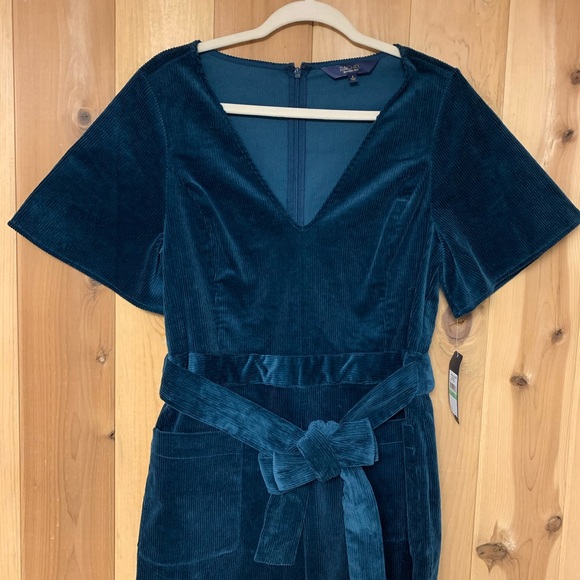 Rachel Roy Dark Peacock Corduroy Velvet Jumpsuit - Picture 5 of 7